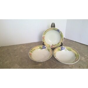 Gibson Home Harvest Fruit Rim Soup Bowls, Set of 3, 6‎ inch, Serving Bowls